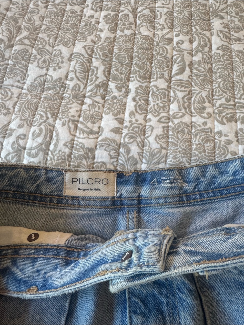 Pilcro Light Blue Denim Flared Maxi Skirt - Picture 2 of 3